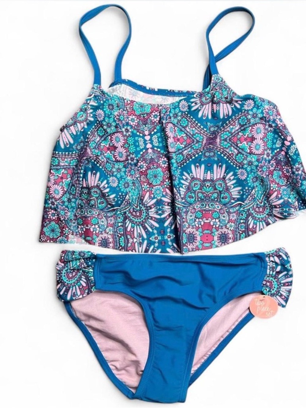 NWT Girls 14 Two Piece Swim Suit Boho